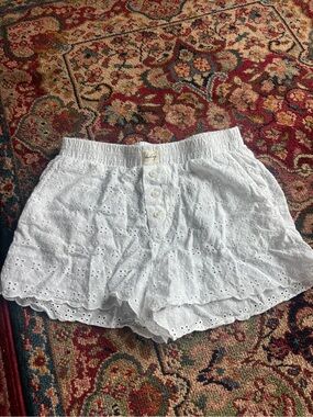 wild fable White Eyelet Lace High-Waist Shorts